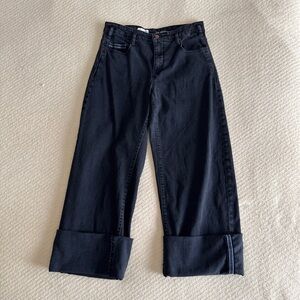 Pilcro Mid-rise Wide-Leg Jeans, Black, Women’s 29